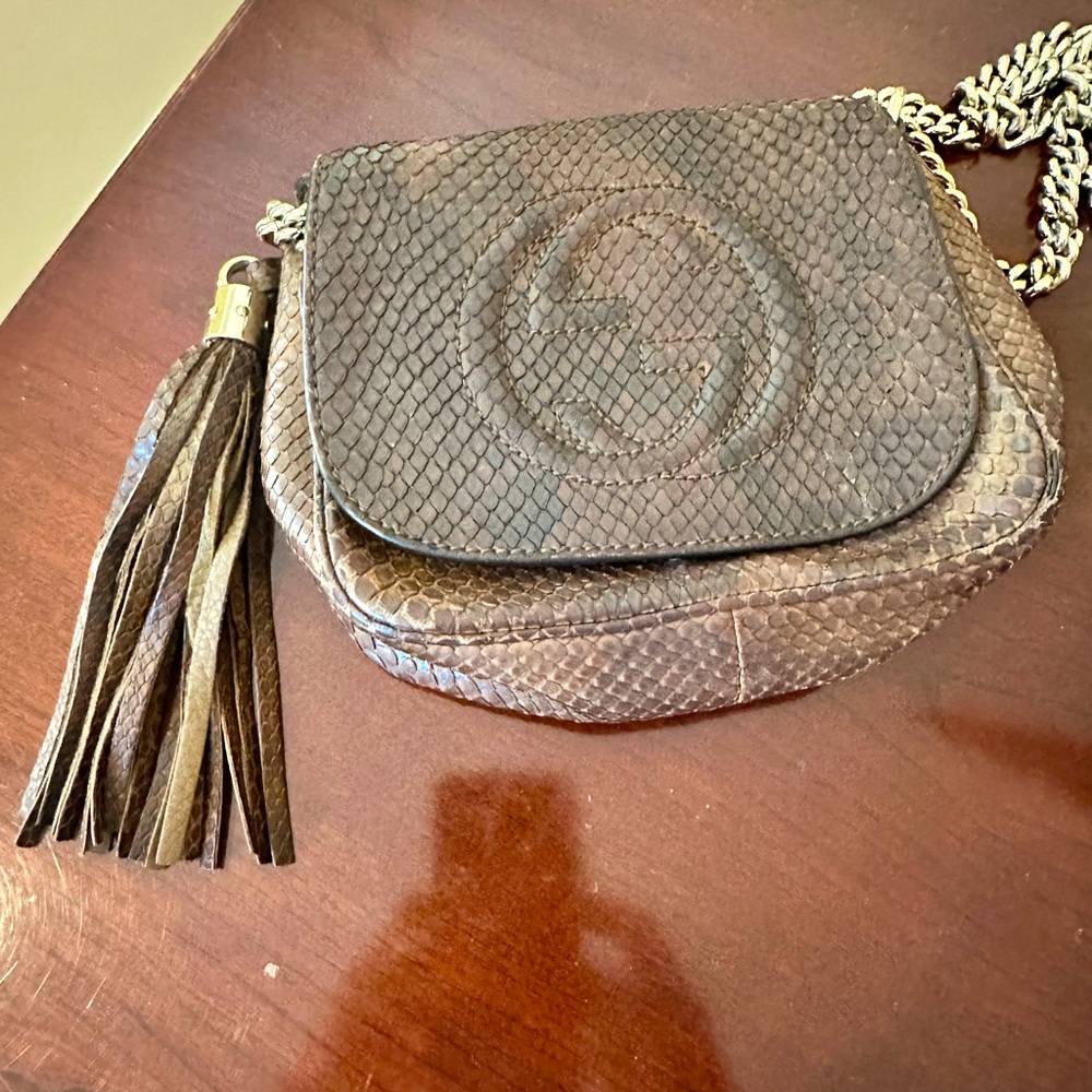 Gucci Purse with gold chain and tassel